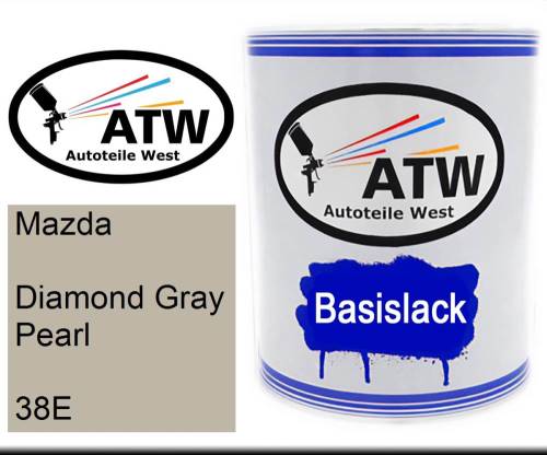 Mazda, Diamond Gray Pearl, 38E: 1L Lackdose, von ATW Autoteile West.